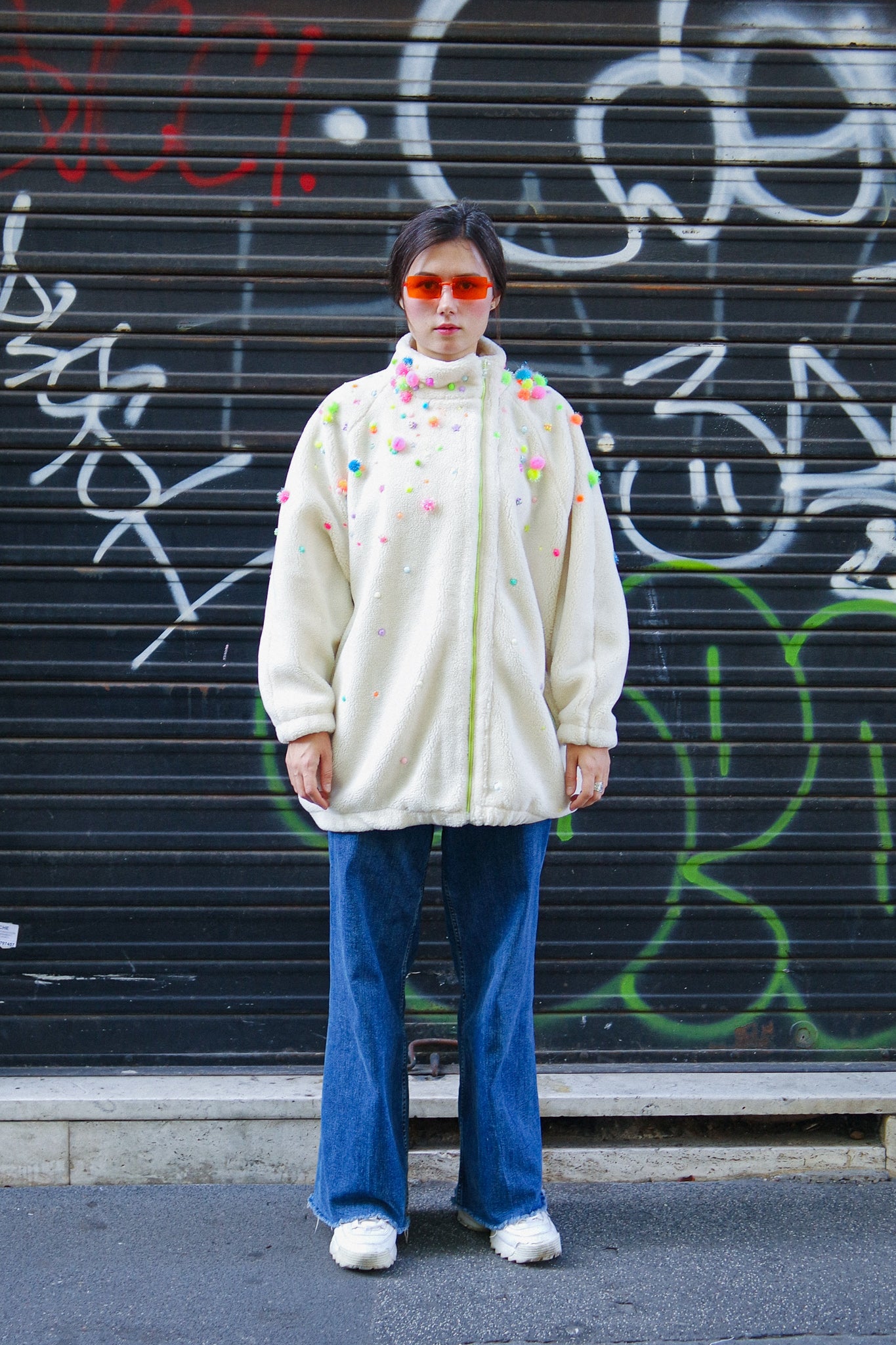 Confetti Teddy bomber — Unique piece made by hands