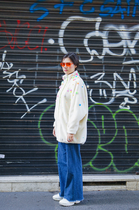 Confetti Teddy bomber — Unique piece made by hands