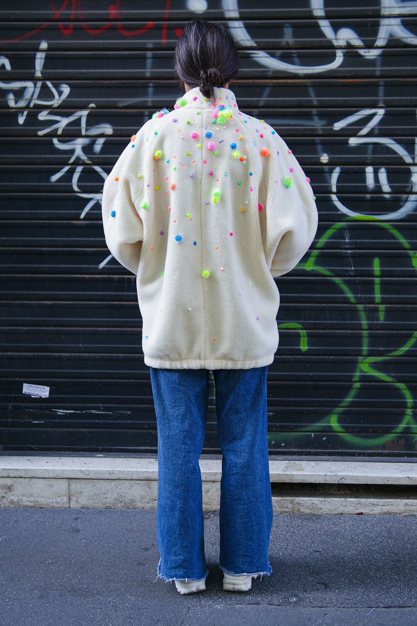 Confetti Teddy bomber — Unique piece made by hands
