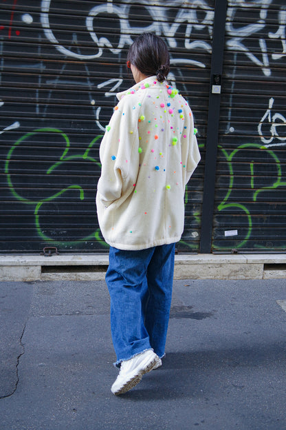 Confetti Teddy bomber — Unique piece made by hands